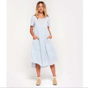 Rowie the Label Light Blue Midi Dress